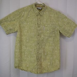 Columbia Short Sleeve Button Front Shirt XL Green